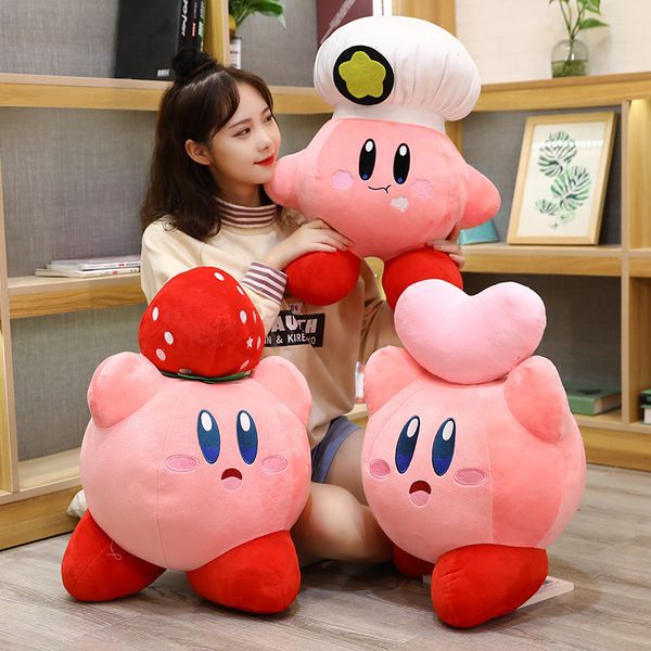 Stuffed Plush Animals Plush Dolls Star Kirby Plush Toys Pillow Cute Chef Love Strawberry Kirby Plush Doll Soft Stuffed Cartoon Sofa Cushion