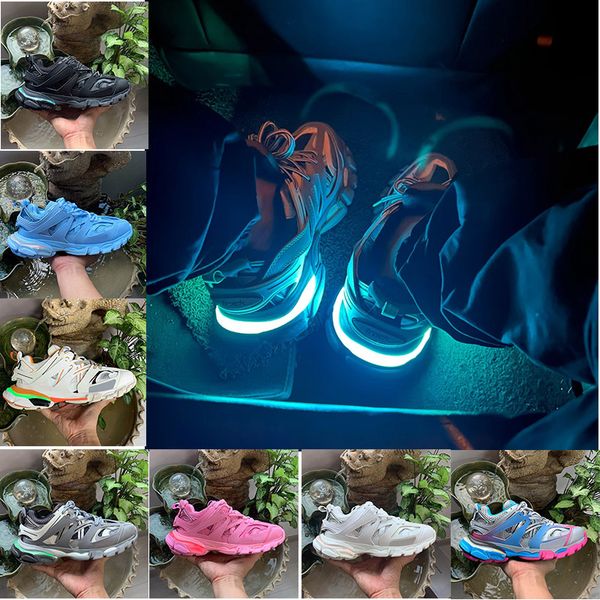 LED Faixa 3 3.0 Sneaker For Men Momen Shoes Shoes Track Runner LED LIGHTED GOMMA CHAY CHINE TREINADOR NYLON PLAGATENS PLAGATENS SNEAKERS TIM