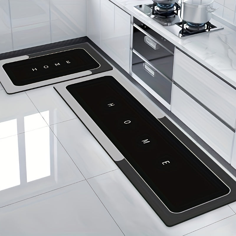 TEMU 1pc Non-slip Kitchen Mat With Plush Suede Backing & Rubber Base - Oil-absorbing, Quick-dry, Floor Mat For Bathroom, Living Room, Hotel,