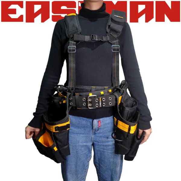 HT HH Professional EASEMAN Heavy Duty Belt Waist Bag Set Tool Pouch Hardware Storage for Electrician Tools Woodworking Man Gift s