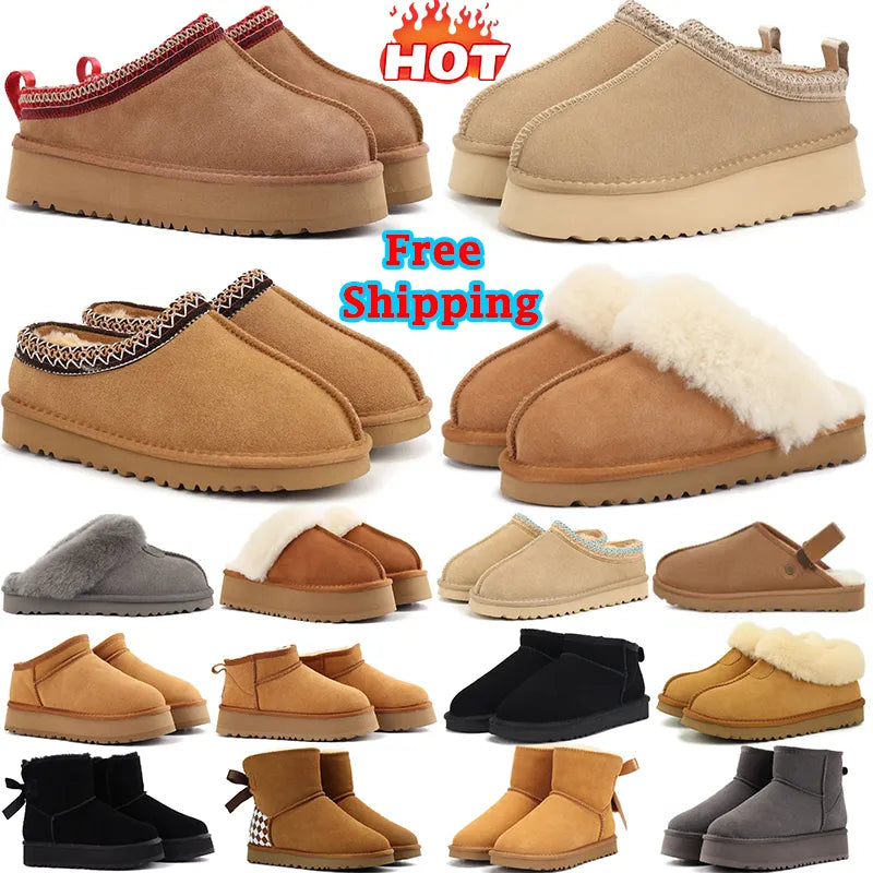 Free Shipping tazz Australia tasman slippers boots designer womens slides sandals winter boot snow shoes classic mini ankle black pink sandal warm s