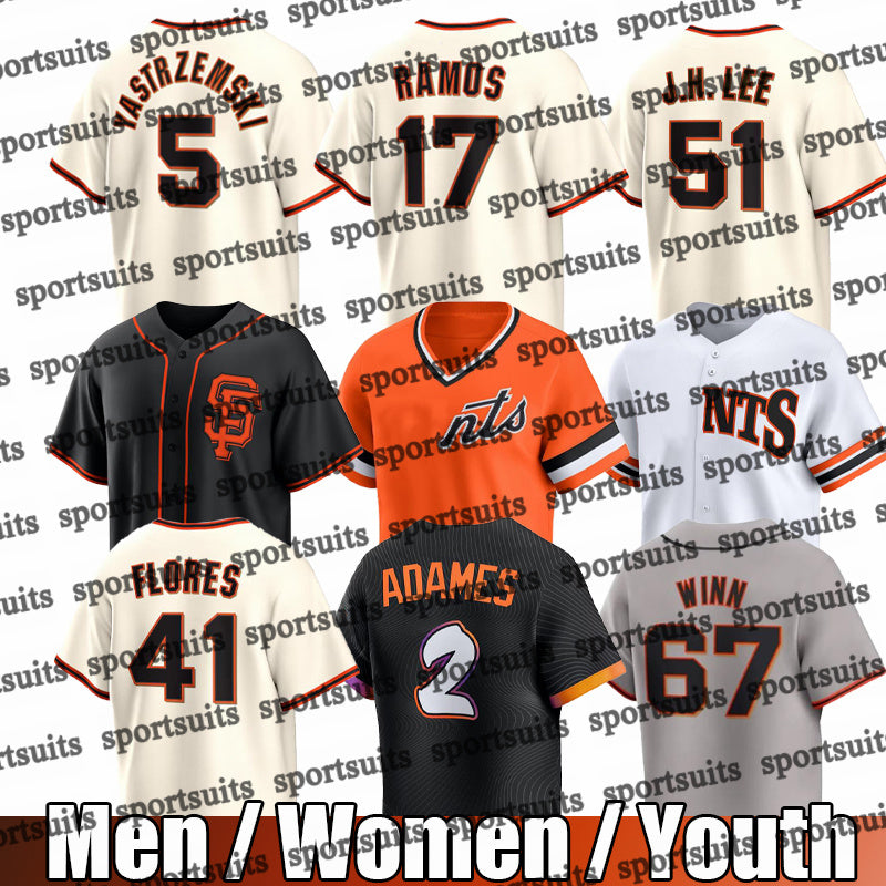 #51 Jung Hoo Lee Baseball Jersey San Franciscocity sf giant jersey Buster Posey Mike Yastrzemski Brandon Belt Michael Conforto Luis Matos jersey