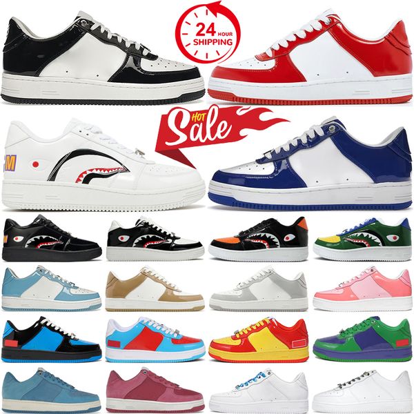 men women designer casual shoes platform sneakers Black Patent Light Grey Pink Orange Green Blue Beige Camel skateboarding jogging sports tr