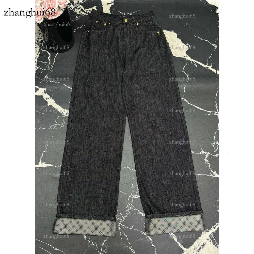 Women&#039;s Jeans Designer Wide-Leg Design Casual Comfortable Straight Style Suitable for Jeans Classic Fashion Suitable for Women Folded Legs with