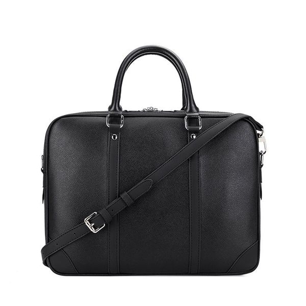 Shoulder PORTE-DOCUMENTS VOYAGE BAG Black Brown Leather shoulder bag Business totehandbag Men Laptop Bag M53361