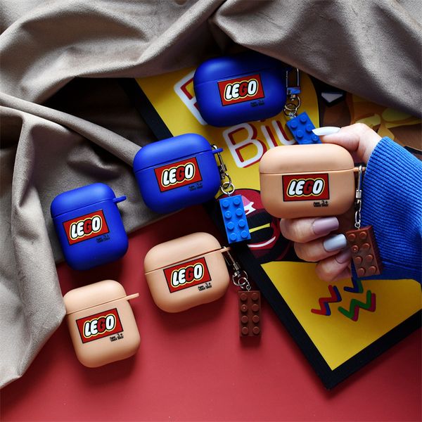 ddmygifts Matte building blocks suitable for Pro Bluetooth wireless headphone cover 1-2-3 generation pendant soft shell creativity A