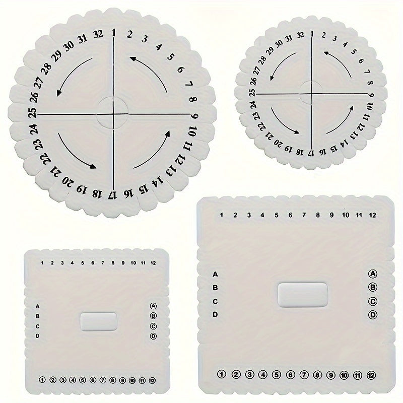 TEMU Making Kit: Beading & Braiding Discs - Round & Square Shapes For Bracelets, Crafts - Durable Handcraft Tools - Ideal Gift For Mom Or Wife