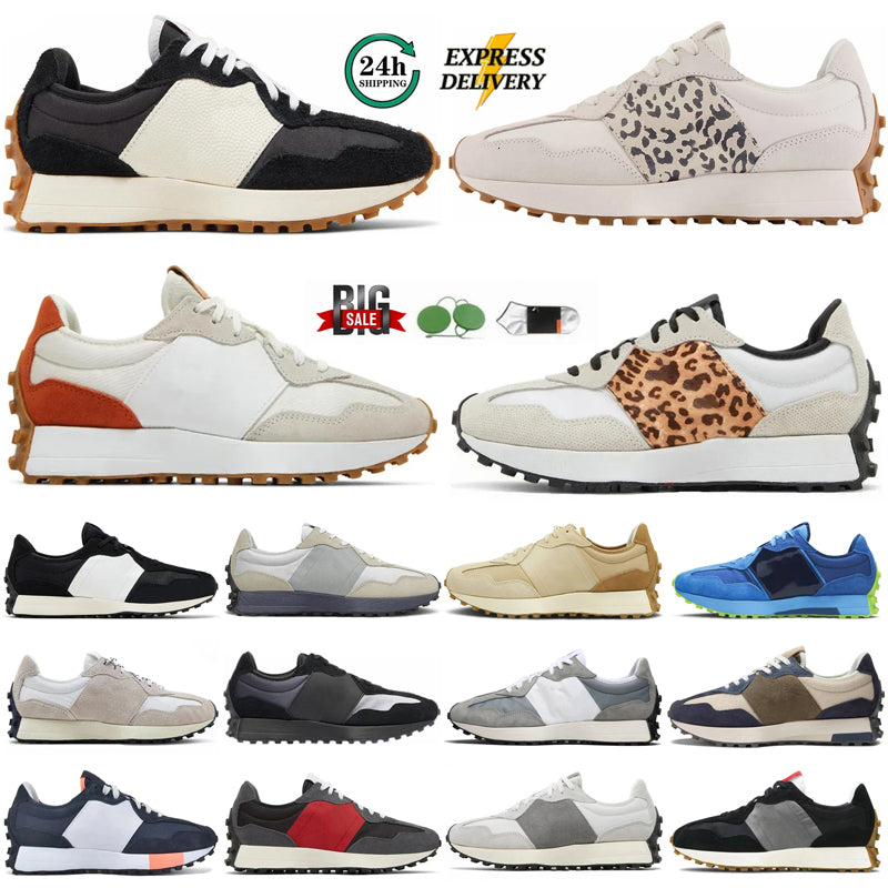 Designer 327s Running Shoes for Men Womens 327 Sneakers Athletic Men Trainers Leopard Sea Salt Suede Oxford Beige Black White Grey Sports Gym Shoes