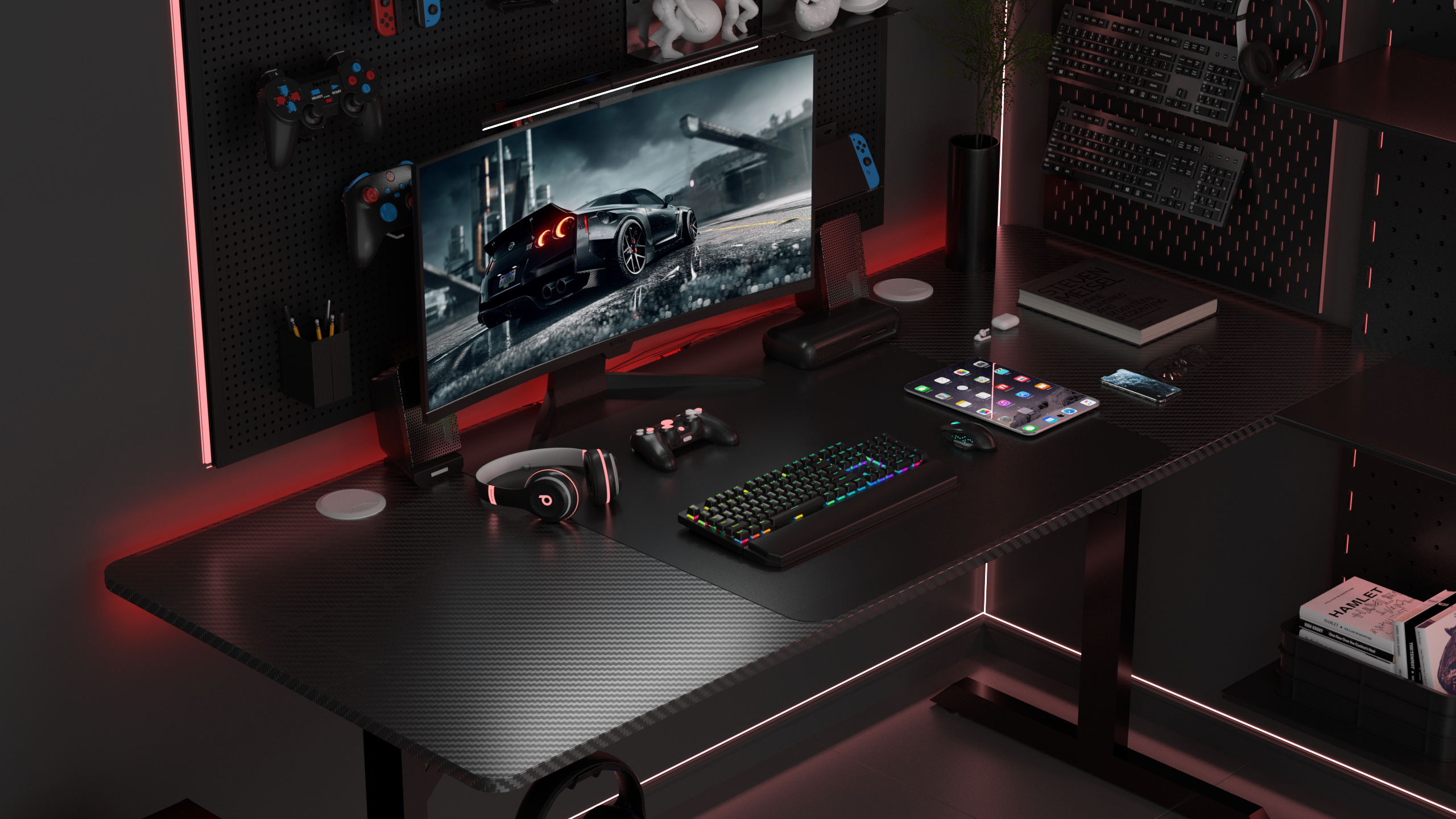 GTRACING T-Shaped Gaming Desk WMT TB200