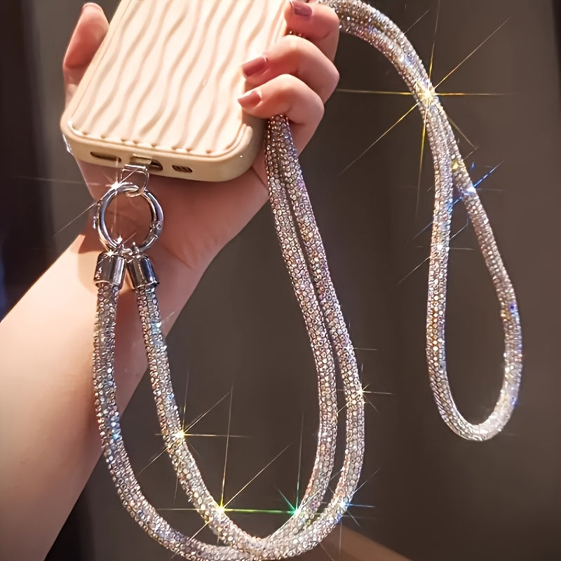 TEMU 1pc Sparkling Phone Lanyard - Long Crossbody Strap With Adjustable , Phone Chain For , Everyday & Formal Events - Compatible With Smartphones,
