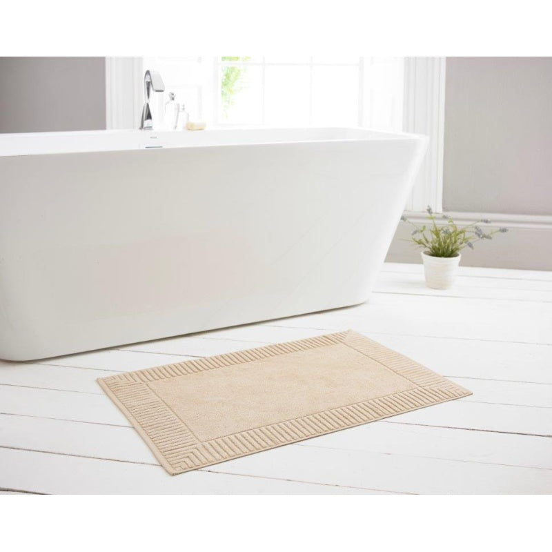 Deyongs Bliss Terry Towelling Bath Mat 50 x 80cm - Biscuit In Beige