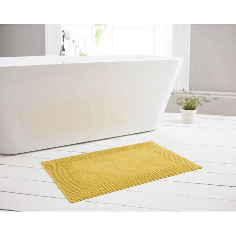 Deyongs Bliss Terry Bath Mat 50 x 80cm - Mustard In Yellow