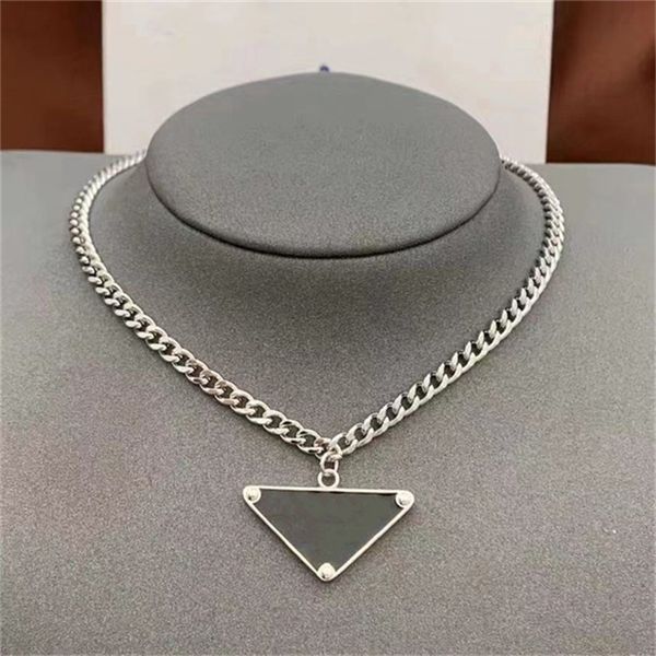 fashion jewlery designerfor women gold necklace luxury cuban chain men creative silver charm punk style jewellery triangle pendant heart nec