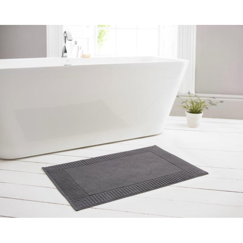 Deyongs Bliss Terry Bath Mat 50 x 80cm - Carbon In Grey
