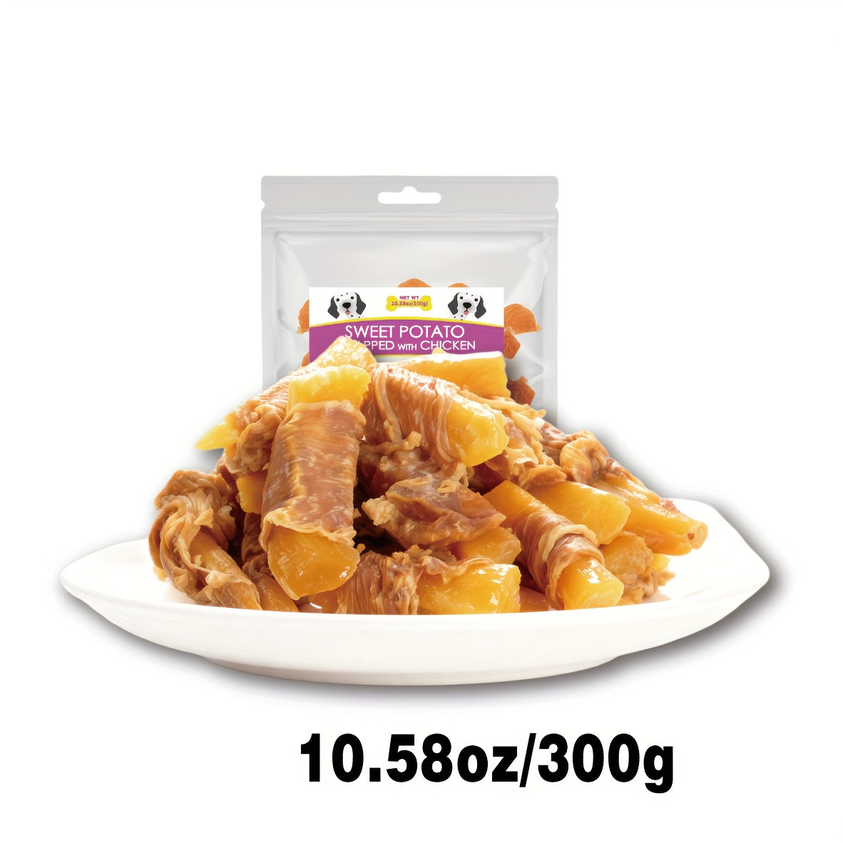 TEMU Dog Treats, Chicken Wrapped Sweet Potato, Gluten And , For Nutrition, , High Protein Dog Food