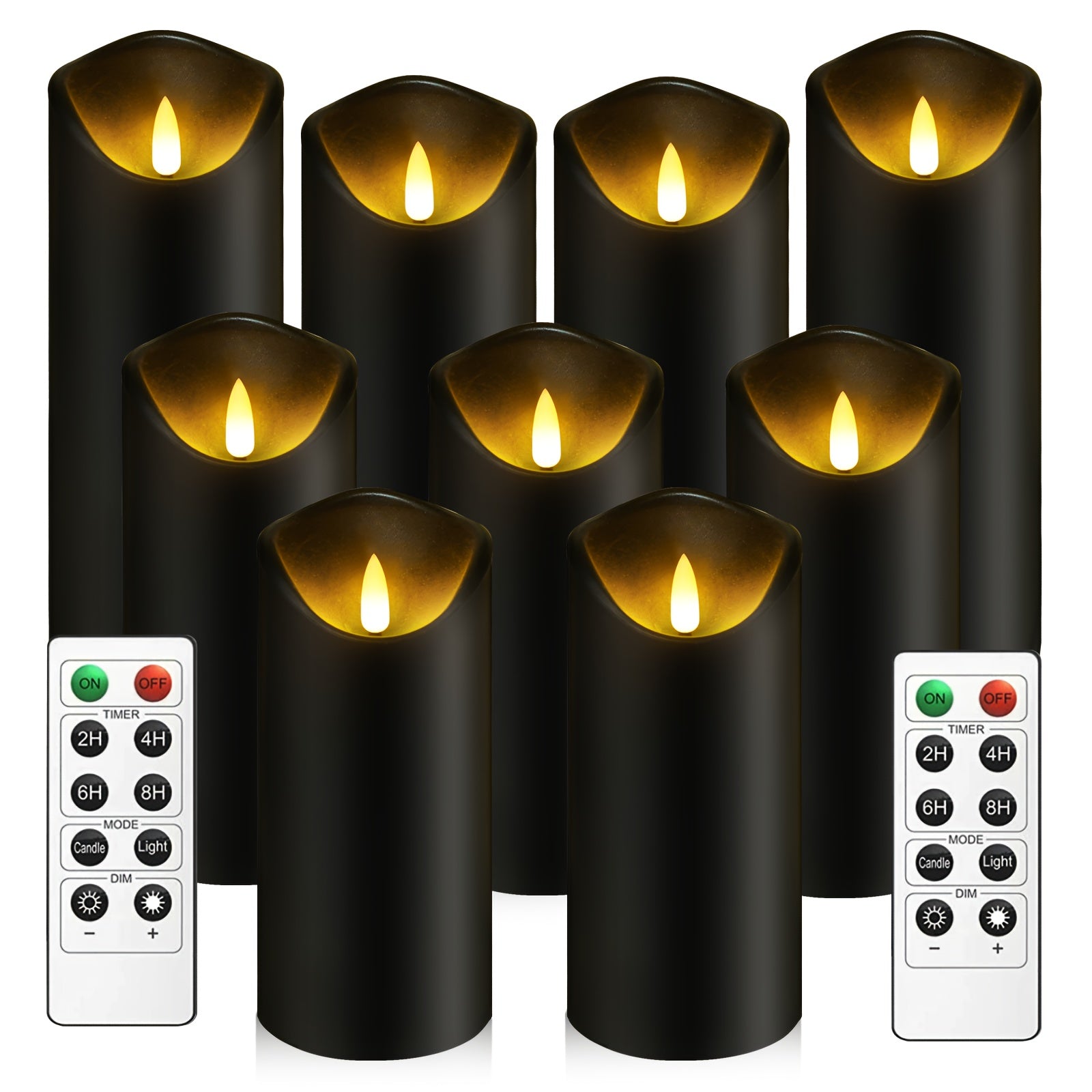 TEMU Kakoya 9pcs Set Of Flickering Flameless Candles With 2 Remote Controls And Timers, Led Candles, Realistic Flickering Flameless Candles, Suitable