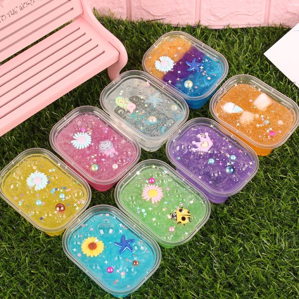 Crystal Slime Toy Creative Modeling Clay Cartoon Accessories Mud Playdough Slimes Kids Putty Plasticine Anti-Stress Toy 1074
