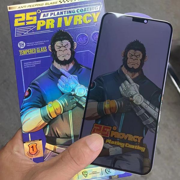 Screen Protector For iPhone 16 Pro Max 15 Plus 14 13 Mini 12 11 XS XR X 8 7 SE Privacy Tempered Glass Anti Spy AF Plating Coating Film Full