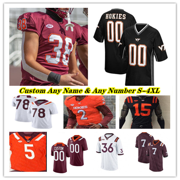 Virginia Tech Hokies College Football Jersey Kyron Drones Grant Wells Bhayshul Tuten Malachi Thomas Jaylin Lane Da'Quan Felton Stephen Gosnell