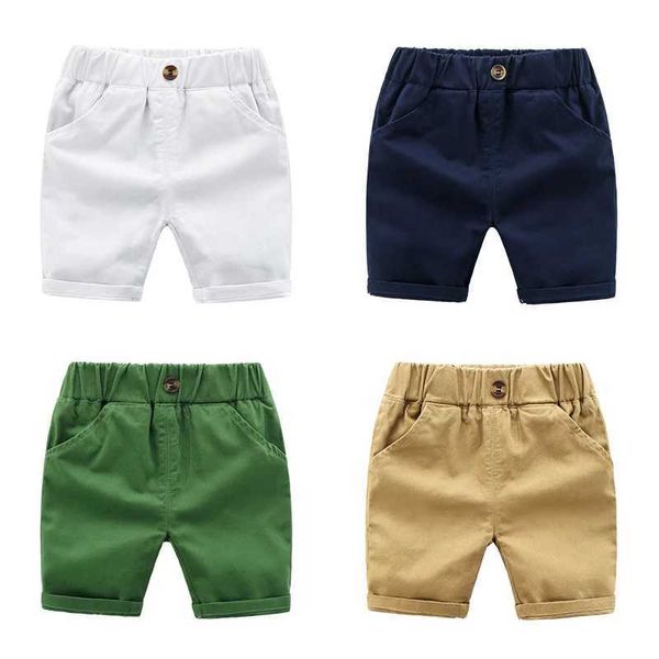 DE PEACH New Toddler Kids Casual Pants For Boys Shorts Summer Cotton Children Beach Shorts Solid Color Baby Boy Clothes 2-6YearsXJ241227