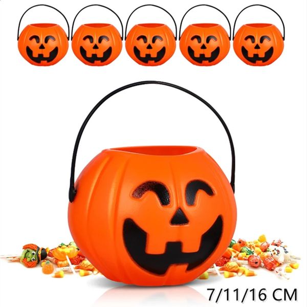 Halloween Pumpkin Bucket Candy Bucket Pumpkins Basket Snack Candy Tote Party Trick or Treat Props Halloweens Decoration Supplies 240819