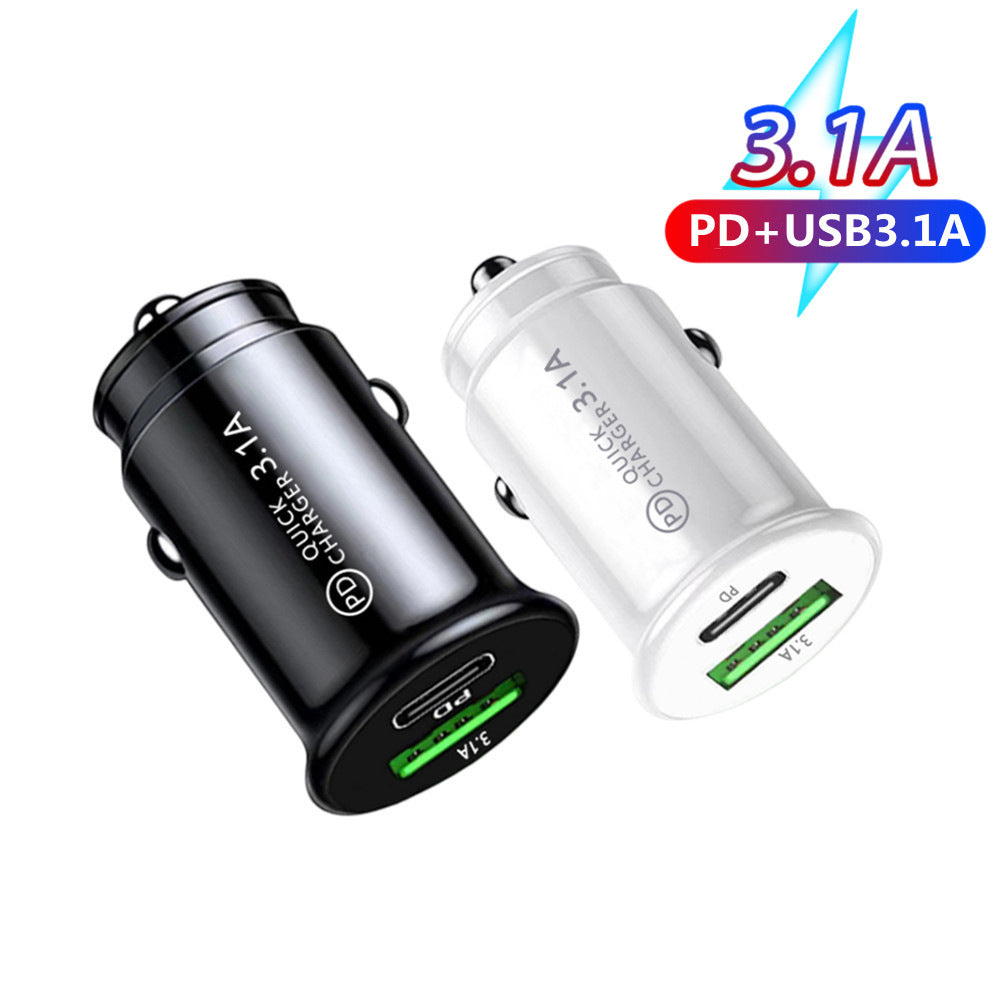 3.1A Car Charger PD+USB Dual Port Phone Chargers 2 Ports Charging