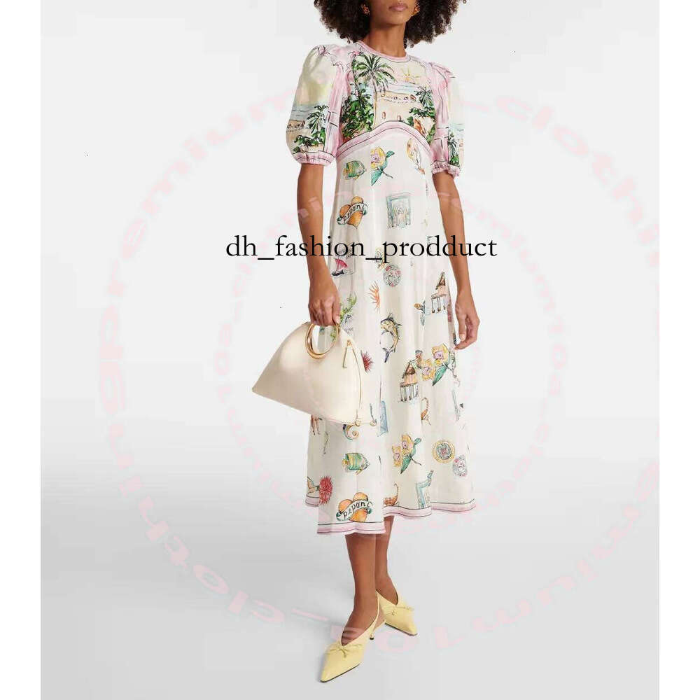 Summer Alemai Shirt Dress For Women Basic Casual Dresses Vestido Mujer Floral Printed Holiday Mini Skirts Designer Trendy Linen Flower Print Lace Up