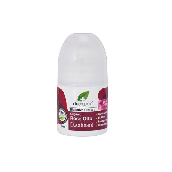 Dr Organic Deodorant Rose Otto Roll On 50ml