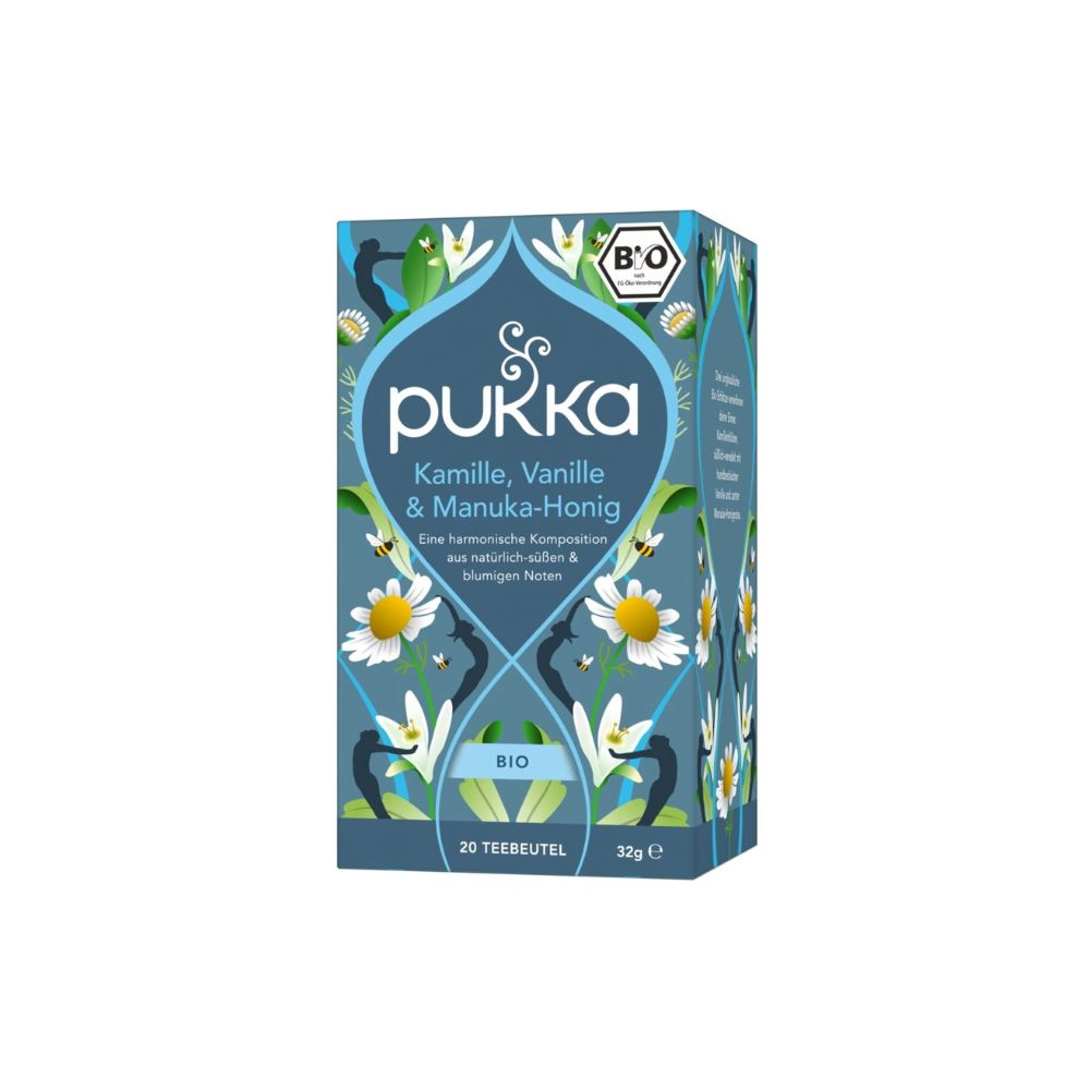Pukka Ceai de plante cu mușețel, vanilie și miere de Manuka organică, 20 de bucăți (32 g)