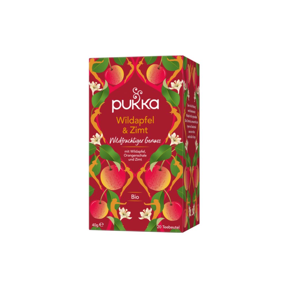 Pukka Ceai de plante organic cu măr sălbatic și scorțișoară, 20 de bucăți (40 g)