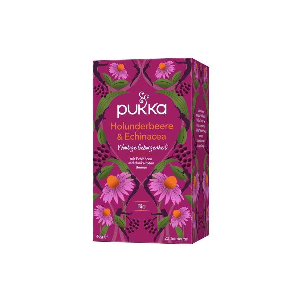 Pukka Ceai de plante organice cu soc și echinacea, 20 de bucăți (40 g)
