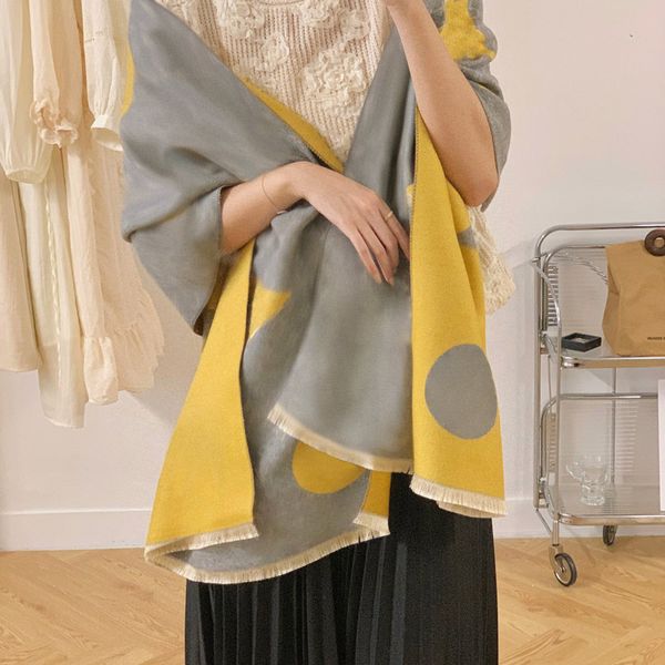 Winter Designer Women Scarf Fashion Letters Geometric Scarves High Quality Lady Shawl Long Neck Scarfs Cashmere Scarves 7 Colors with Gift B