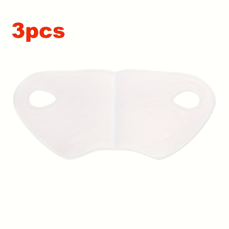 TEMU 3-pack Reusable Silicone V-tightening Face Mask, For Summer Wear | Facial Tool With Design