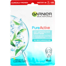 Garnier Skin Naturals Pure Active - Fugtgivende sheet-maske mod ufuldkommenheder beriget med tea tree og salicylsyre - 23,0 g