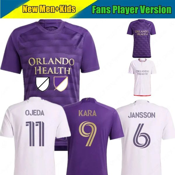 2024 2025 Orlando City SC Soccer Jerseys Kids Kit Man 24-25 Football Shirts Primary Home Purple The Wall Away White Legacy F.Torres L.Muriel