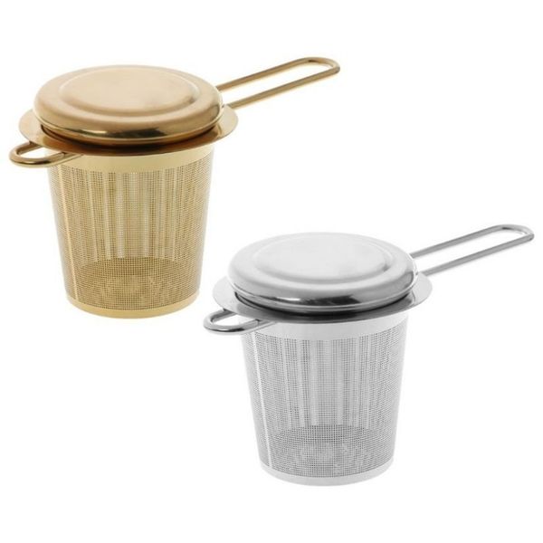 UPS Reusable Mesh Tea Infuser Stainless Steel Strainers Loose Leaf Teapot Spice Filter With Lid Cups Kitchen Accessories Z 6.20