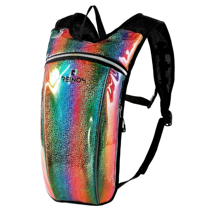 Lightweight Backpack with 2-Liter Water Bladder - Rainbow
