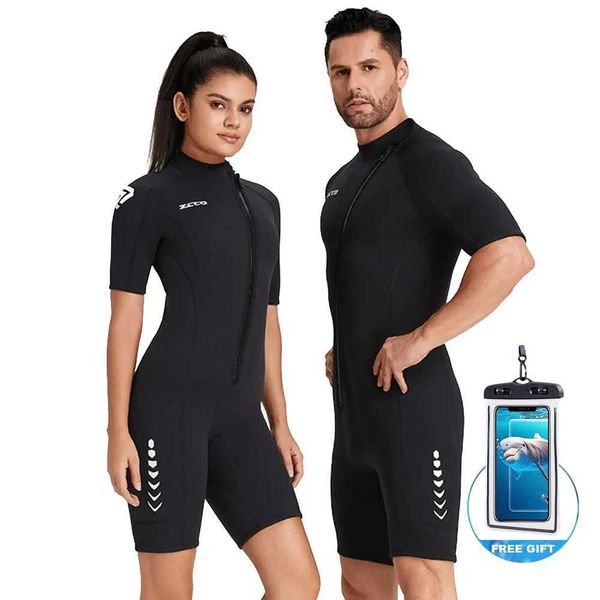 Wetsuit 3mm Neopreno Surf Suit Short Seve Swimwear Kitesurf Scuba Diving Suit Spearfishing Swimsuits Rash Guards Men WomenXJ241220