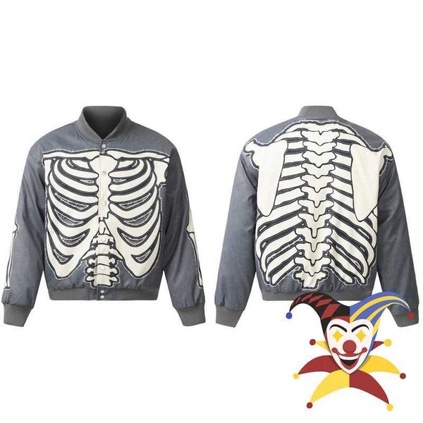 Men&#039;s Jackets Saint Embroidered Skeleton Bread Down Jacket Parkas Men Women Best Quty Wearable Outerwear Cost H241122