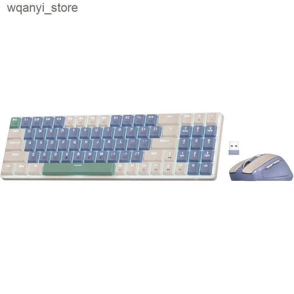 Keyboards Redragon BS8772 wireless keyboard and mouse combination 78 key 2.4GHz wireless low profile mechanical keyboard-2400 DPI ergonomic