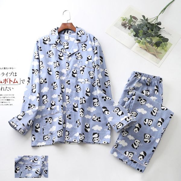 Men&#039;s Sleepwear Fashion casual 100 brushed cotton pajamas sets mens sleepwear male home Clothing pyjamas homewear plus size 100KG 22083