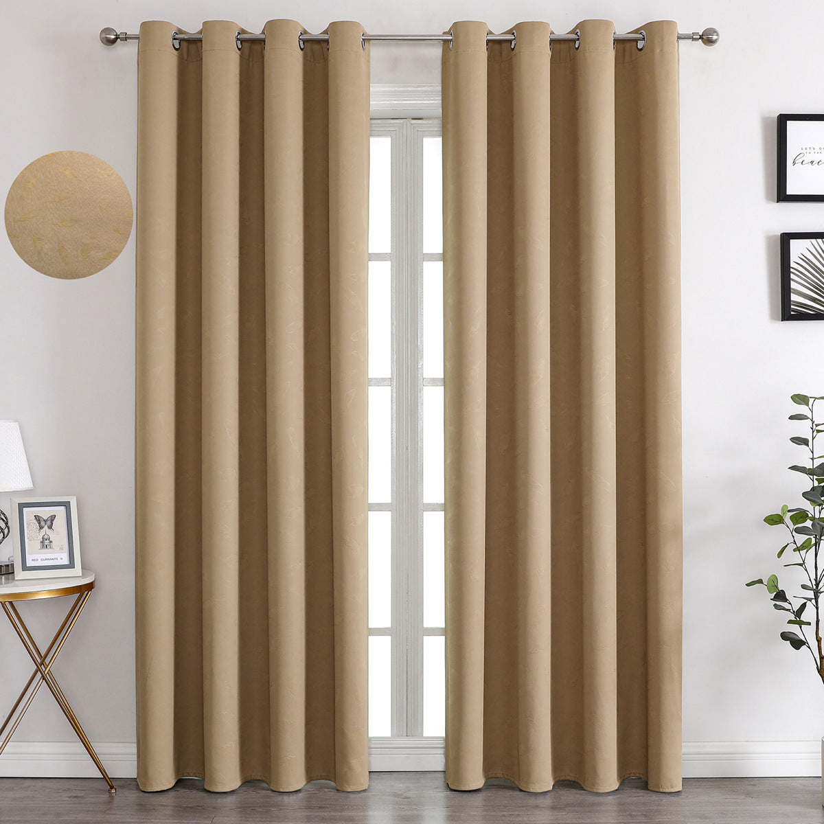 YL-36866 Thickened double-sided linen blackout curtains engineering hotel school sound insulation heat insulation blackout cotton linen curtain