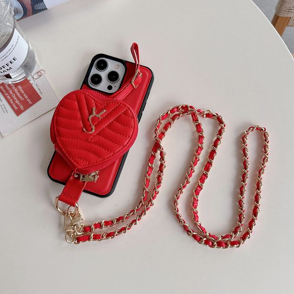 Heart shaped wallet Crossbody Wallet Phone Cases For iPhone 15 14 15Pro 14Pro 14Plus 14ProMax 13 13Pro 13ProMax 12 11 X XR XS Handbag Case W