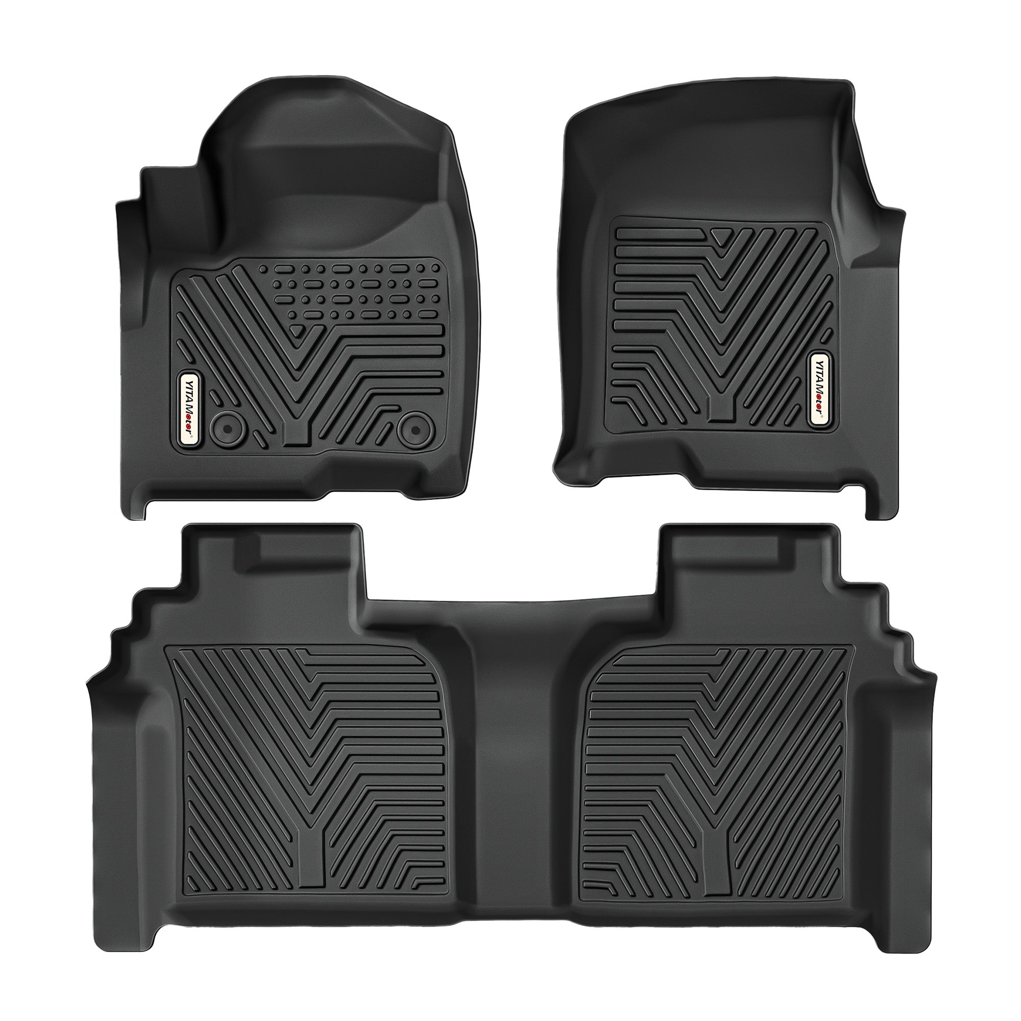 YITAMOTOR® 2019-2025 Chevrolet Silverado 1500-GMC Sierra 1500 & 2020-2025 Chevy Silverado-GMC Sierra 2500HD-3500HD Crew Cab Floor Mats