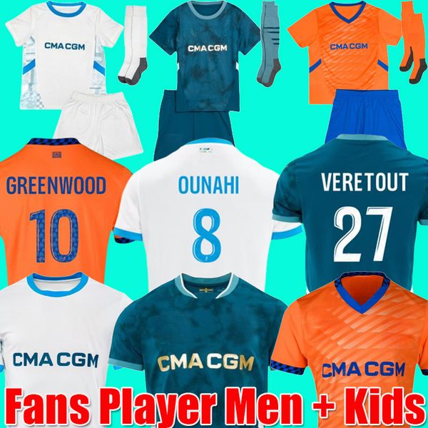 24 25 home away third OM Domicile soccer jersey 2024 OUNAHI football shirts kit men kids GREENWOOD sets