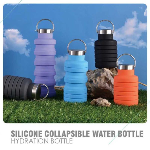 Collapsib Water Bott Silicone Botts New Portab Silicone Water Bott Retractab Folding Bott Outdoor Travel ToolsXJ241126