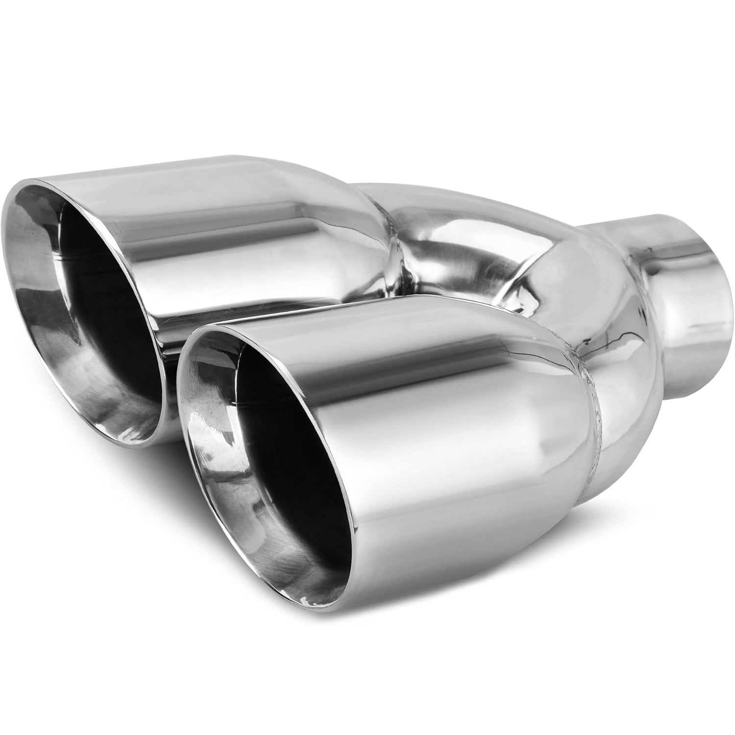 YITAMOTOR 2.5 Inch Dual Exhaust Tip, 2.5" Inlet 3.5" Dual Outlet 9.5" Long Stainless Exhaust Tip, Universal Fit for 2.5" OD Tailpipe