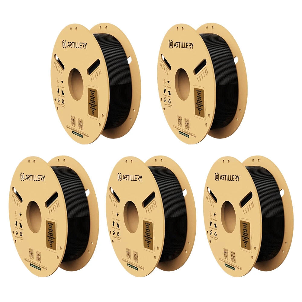 Artillery PLA 3D Printer Filament 1.75mm 5KG Black High Precision Eco-Friendly Zero Bubble Perfect for Models and Mechan