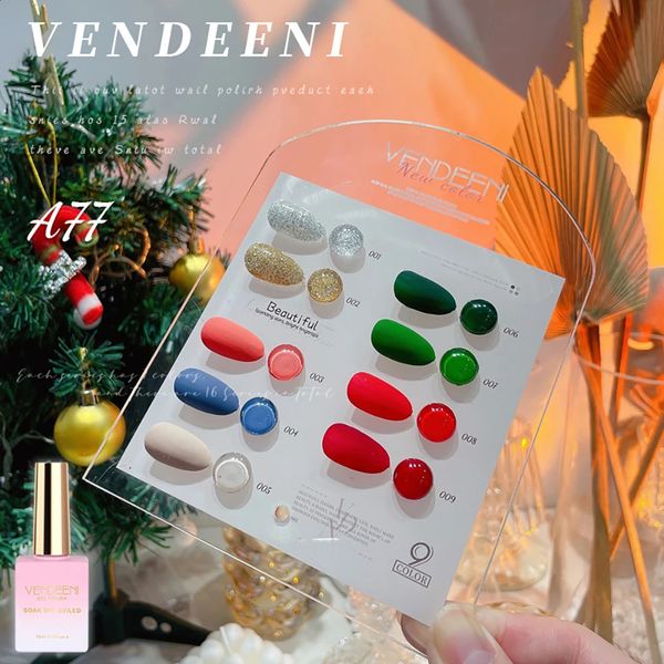 Vendeeni Christmas Color Set Gel Nail Polish Red Green Gold Silver Nail Art Gel Lacquer Long Lasting UV LED Soak Off Gel Varnish 241119