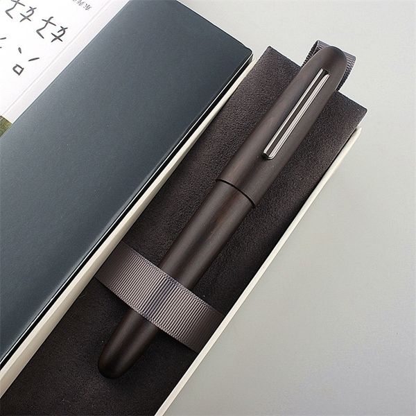 Fountain Pens Wood JinHao 9056 Fountain Pen Black Ebony F M Bending Spin Stationery Office Supplies Ink Pens 220923